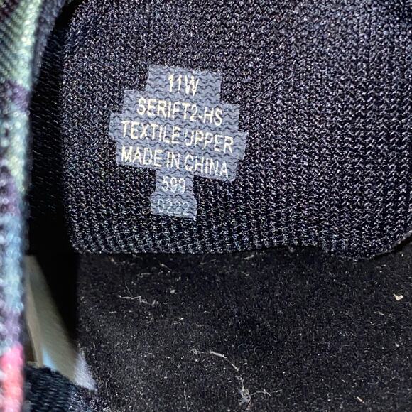 Easy Spirit Rift Black Floral Thong Slip on Platform sandal comfort 11W wide - Picture 12 of 13